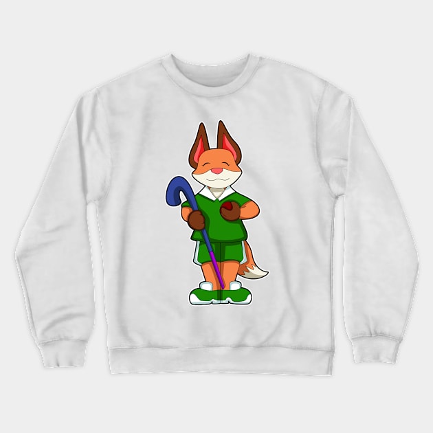 Fox at Hockey with Hockey stick Crewneck Sweatshirt by Markus Schnabel